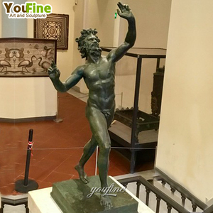 Statua Scultura in Bronzo YOUFINE del Famoso Fauno Danzante di Pompei, Arte Classica in Metallo - Product Image 5