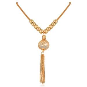 Collar llamativo de moda Urthn chapado en oro 1108806 con ágata austriaca blanca cadenas de titanio de acero inoxidable para budismo - Product Image 1