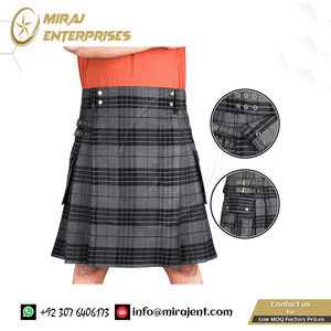 Kilt écossais traditionnel pour homme en acier inoxydable avec logo personnalisé, style décontracté, couleur personnalisée, vente en gros - Product Image 6