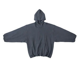 เสื้อฮู้ดโอเวอร์ไซส์สำหรับผู้ชายผ้าฟลีซขาดสีดำมีฮู้ดโอเวอร์ไซส์ไซส์ทรงบ็อกซี่ไซส์ใหญ่พิเศษ - Product Image 2