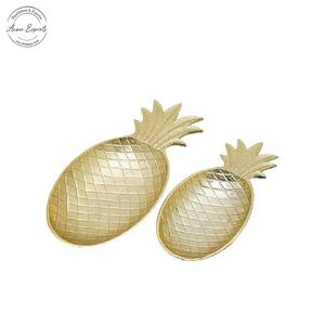 Custom Design Gold <b>Metal</b> Pineapple Tray with Premium Gold Finished Used for Table <b>Top</b> Home Decor - Product Image 1