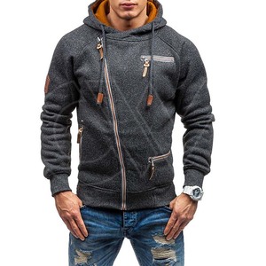 High Quality Winter Men's Hoodies & <b>Sweatshirt</b> Polyester/Cotton Fleece Custom Logo Zipper-Up Hoodies - Product Image 4
