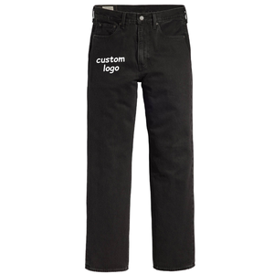 Pantalon en jean pour homme, couleur unie, dernier design, service OEM, confortable, style streetwear, taille mi-haute. - Product Image 2