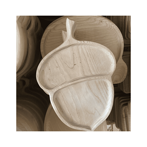 Plateau en bois de forme ronde classique, matériau : pin massif ; utilisation : transport de boissons et décoration ; origine : source artisanale vietnamienne - Product Image 3