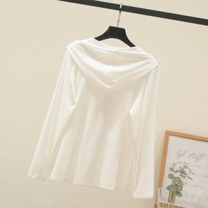 2025 Premium Woman's Hooded Pullover Casual Breathable 100% Cotton Zipper Hoodie Stylish <b>Drop</b>-shoulder Badge Customizable - Product Image 3