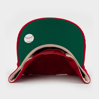 Fabricantes Mid Crown Vintage Green Under Brim Snap Back 3D Bordado Personalizable Pana 5 Panel Gorra de béisbol con cuerda