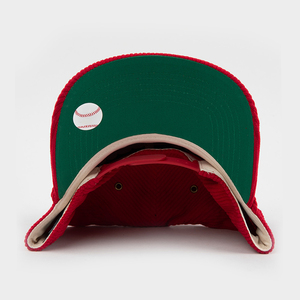 Fabricants Mid Crown Vintage Green Under Brim Snap Back 3d Brodé Personnalisable Corduroy <span class=keywords><strong>Casquette</strong></span> de baseball à 5 panneaux avec corde - Product Image 4