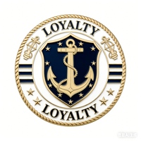 Moneda Conmemorativa Personalizada de la Armada Estadounidense (USN) con Logotipo de Ancla, Baño de Oro Brillante Moderno, Esmalte Suave, Aleación de Zinc, Troquelado e Impresión