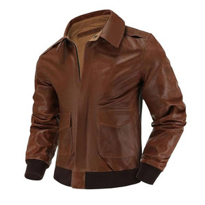 แจ็คเก็ตหนังทรงบอมเบอร์ทันสมัย  ใส่ได้ทุกวัน  แจ็คเก็ตหนังทรงบอมเบอร์  นุ่ม สบาย  แฟชั่นคลาสสิก - Product Image 1