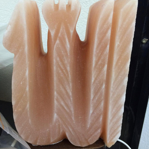 Lámpara de sal del Himalaya Rosa natural de estilo islámico, diseño de flores talladas, precio al por mayor, producto artesanal natural - Product Image 2