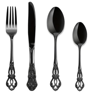 Ensemble de couverts de cuisine Design de finition en acier inoxydable Design entièrement métallique Outils de couverts de finition Set de couverts brillants - Product Image 1