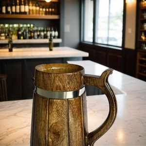 Handmade Eco-Friendly Burnt Wood Beer <b>Mugs</b> Men's Engraved <b>Camping</b> Travel Outdoor <b>Mug</b> - Product Image 4