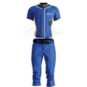 Uniforme de béisbol personalizado con letras de sarga de aparejos y diseño de tubería de contraste Uniforme de Béisbol Juvenil con jersey de manga corta - Product Image 1