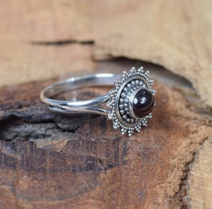 Anillo de Plata de Ley 925 con Piedra Preciosa de Granate, Joyería Hecha a Mano, Anillo de Estilo Bohemio para Mujer, Regalo de Boda para Esposa - Product Image 3