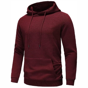 เสื้อฮู้ดดี้สีแดงเข้มทรงโอเวอร์ไซส์ ผ้าคอตตอนผสมเนื้อนุ่มพิเศษ ชุดลำลอง สั่งตัดไซส์และดีไซน์ได้ - Product Image 1