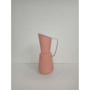 Vase décoratif en métal rose mat de luxe - Petit pot à fleurs en fer avec poignées - Vase tendance pour la décoration de table de mariage et d'événements - Product Image 5