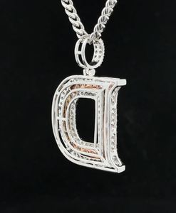 14K oro y diamante D inicial colgante Moissanite diamante Hip Hop joyería Iced Out Charm collar regalo de cumpleaños - Product Image 4