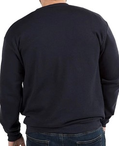 Sweat à col rond décontracté hiver 100% coton pour hommes motif solide épaules tombantes sweats à capuche et sweat-shirts teints unis - Product Image 2