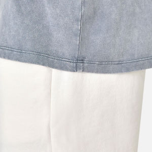 T-shirt en coton délavé à l'acide pour homme, dernier style, décontracté, délavé à l'acide, pour logo personnalisé - Product Image 6