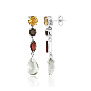 Boucles d'oreilles en pierres précieuses multicolores en argent sterling 925 fabrication de boucles d'oreilles en pierre d'améthyste bijoux en gros - Product Image 4