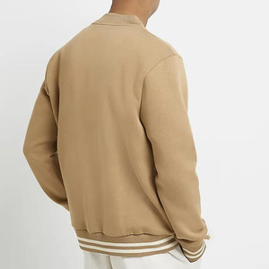 OEM Manufacturer High Quality Men's Canvas <b>Baseball</b> Varsity <b>Jackets</b> Winter Hot Selling Stand Collar Leather Sleeves Front Logo - Product Image 2