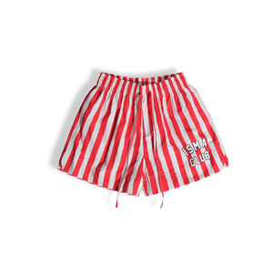 Short de plage à rayures pastel OEM ODM fabriqué au Vietnam pour hommes femmes tissu en coton respirant avec broderie imprimée - Product Image 6