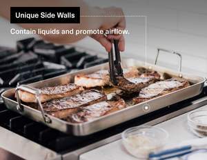 <b>Stainless</b> <b>steel</b> Turkey Roaster with Rack Deep Broiling <b>Pan</b> Vshaped Rack Flat Rack Non tox <b>Stainless</b> <b>Steel</b> Roasting <b>Pan</b> with - Product Image 2