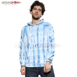 Sweat à capuche pour homme style décontracté Basics avec motif tie-dye unique et capuche à cordon de serrage Sweat à capuche aspect teint à la main pour homme - Product Image 1