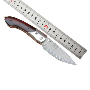 Couteau à lame fixe en acier Damas artisanal avec manche en bois pour un usage quotidien et en cuisine Édition pour collectionneurs - Product Image 1