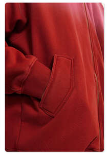 Sweat à capuche zippé streetwear personnalisé, 100% coton, hiver, 500 g/m², coupe ample, rose délavé au soleil, effet délavé à l'acide, effet usé - Product Image 6