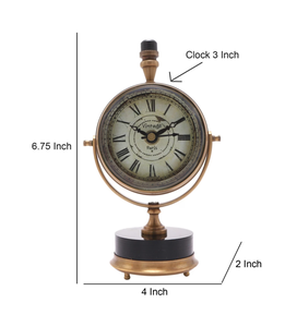 Ak Brass Décor de table esthétique de simplicité chic avec une horloge contemporaine en métal Ambiance rougeoyante améliorant la décoration intérieure - Product Image 3