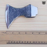 Cabeza de Hacha Vikinga de Acero con Alto Contenido de Carbono, Estilo Gotland, Industrial, Personalizable, para Acampar al Aire Libre, con Logotipo Personalizado, Filo de Corte de 16 cm, TV