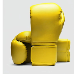 Gants de boxe jaunes en PU à doigts entiers avec fermeture Velcro – Équipement d'entraînement pour adultes - Product Image 5
