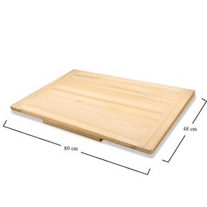 Tavola da pasticceria in legno di abete 80x48 cm con bordi arrotondati antiscivolo per preparare dolci con pane per Pizza! - Product Image 2