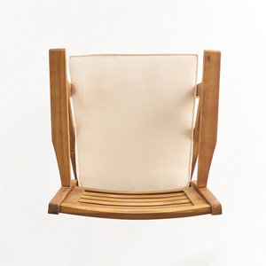 Chaise de bar en teck d'extérieur avec coussin, tabouret de bar de patio, chaise haute de jardin, mobilier de bar en bois massif - Product Image 5