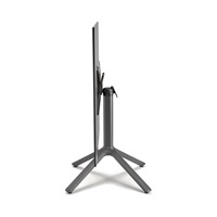 Base de table inclinable H 73 cm en technopolymère, base croisée à 4 pieds, colonne en aluminium pour tables de restaurant et café d'extérieur jusqu'à 100 cm de largeur de plateau