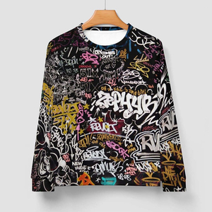 Sweat-shirt à imprimé graffiti en 3D pour hommes, hauts à graffitis, pull thermique hip hop, respirant, hippie, streetwear - Product Image 4