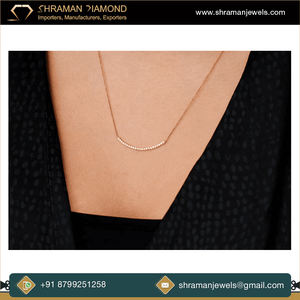 Unisex Premium lujo VS GH Color 10K oro personalizado barra curva diamante Natural colgante 4 compromiso regalo encanto colgantes para mujer - Product Image 3