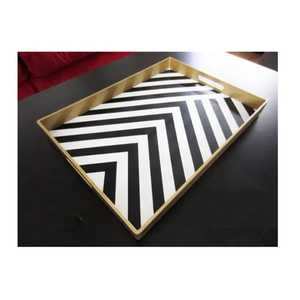 Plateau de service en incrustation de résine écologique fait à la main couleur personnalisable Design moderne mariage Ramadan d'Inde - Product Image 1