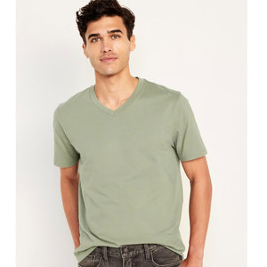 T-shirt promotionnel d'usine respirant 100% coton en gros bas quantité minimale de commande personnalisé votre propre logo t-shirt à col en V - Product Image 4