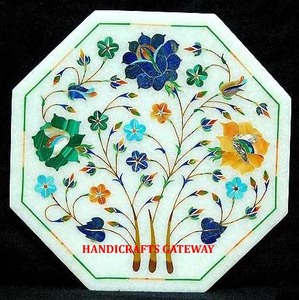 สแตนด์เลอร์ที่มีคุณภาพการออกแบบที่น่าสนใจทรงแปดเหลี่ยมทำด้วยมือหินอ่อนสีขาวขัดเงาโต๊ะสำหรับใช้ในบ้านและโรงแรม - Product Image 1