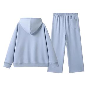 Ensemble Survêtement Couleur Unie pour Femme, Design Personnalisé, Vente en Gros de Vêtements d'Entraînement, Coton, Deux Pièces, Polaire à Manches Longues, Élégant - Product Image 6
