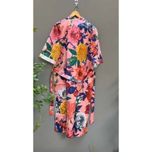 Robe Kimono en Coton Imprimé Floral Indien Faite à la Main, Peignoir Doux Tissé pour la Nuit, Tenue Décontractée pour la Famille, Idéal pour le Printemps et les Vêtements d'Intérieur - Product Image 2