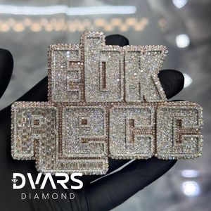 Colgante de Lujo para Hombre con Letra Hip Hop, Chapado en Oro de 18K, con Moissanita y Diamantes Baguette, Plata 925, Personalizado con Nombre - Product Image 3