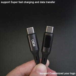 Cables <span class=keywords><strong>USB</strong></span> Tipo C a <span class=keywords><strong>USB</strong></span> Tipo C de Cobre Puro con Pantalla Digital Inteligente Extra Larga y Alargada, PD de 60w - Product Image 2