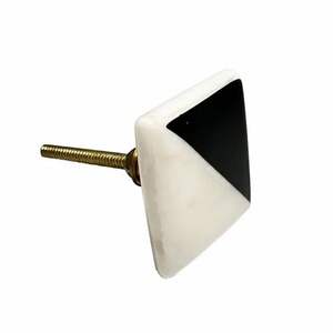 Polished Marble Cabinet Door Knobs with Gold Edging for Cupboard Doors Custom Color Shape Size Made in India - Product Image 2