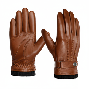 Gants d'entraînement en cuir à doigts entiers, sangle de poignet réglable, gants de sport, gants de conduite, gants d'hiver personnalisés de haute qualité pour hommes - Product Image 4
