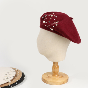 Vente en gros de béret en cachemire avec motif brodé avec logo personnalisé Bérets Boina champignon personnalisé hiver adulte usage quotidien extérieur - Product Image 2