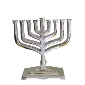 Metal Menorah <b>Candle</b> Holder Jewish Menorah <b>Candle</b> <b>Stand</b> in Silver and Gold Color Use in Light Decoration Menorah by decor impex - Product Image 6