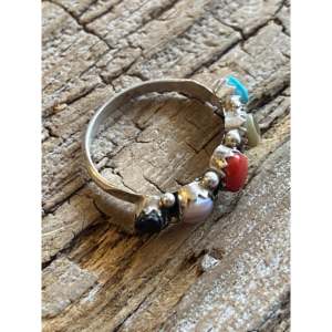 Zuni <b>Statement</b> Marquise <b>Ring</b> Multi-Bezel Set Natural Stone and Sterling <b>Silver</b> Everyday Wear Cluster Cluster Size 8 - Product Image 3